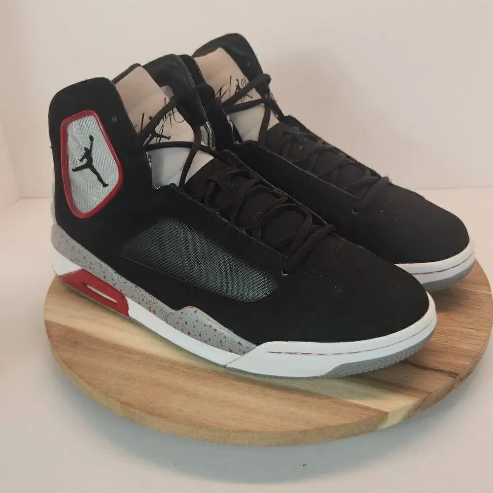 JORDAN FLIGHT LUMINARY 551820-005 BLACK/GREY/GYM RED Mens Size 12